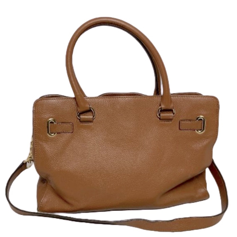 Traveler’s Delight Michael Kors Leather Hamilton Satchel in Acorn - Picture 3 of 7